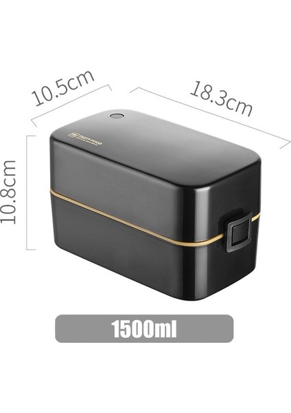 BLACK-1500ML Onuobao Çift Katmanlı Öğle Yemeği Kutusu 0.85L/1.5L Büyük Kapasiteli Japon Tarzı Mikrodalga Fırın Isıtma Için Mühürlü Sızdırmaz Bento Kutusu (Yurt Dışından)
