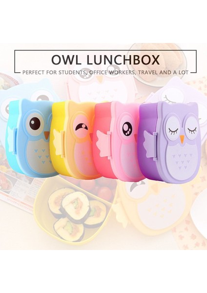 Mor 1 Adet 1050ML Baykuş Şekli Yemek Kabı Taşınabilir Gıda Güvenli Plastik Gıda Piknik Konteyner Kutusu Açık Kamp Yemek Kabı Kaşıksız (Yurt Dışından) fırsatları