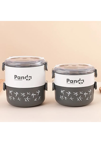 Kahverengi 1580 ml Sevimli Panda Termal Bento Öğle Yemeği Kutusu Çocuklar Için Taşınabilir Çift Katmanlı Yuvarlak Mini Karikatür Mikrodalga Gıda Saklama Kapları (Yurt Dışından) fırsatları