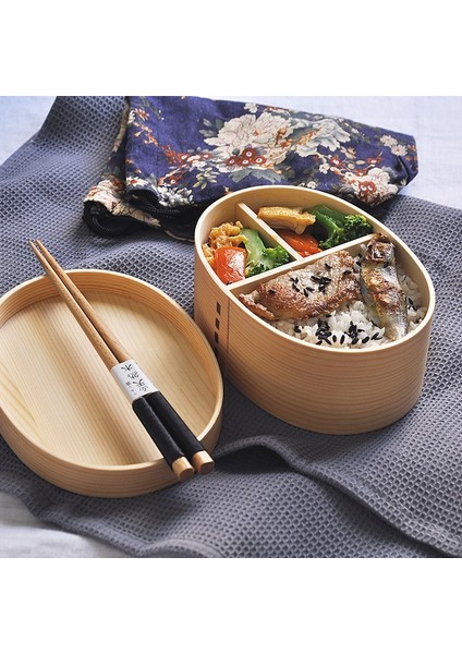 S-Iron Ahşap Retro Taşınabilir Ahşap Bento Kutusu Açık Öğle Yemeği Çok Katmanlı Yalıtım Yetişkin Çocuk Ahşap Yemek Kabı Suşi Piknik Sofra Kutusu (Yurt Dışından)