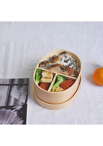 S-Iron Ahşap Retro Taşınabilir Ahşap Bento Kutusu Açık Öğle Yemeği Çok Katmanlı Yalıtım Yetişkin Çocuk Ahşap Yemek Kabı Suşi Piknik Sofra Kutusu (Yurt Dışından)