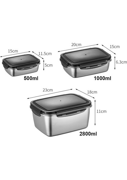 Çelik Renk 1 316 Paslanmaz Çelik Gıda Saklama Kabı Vakumlu Yiyecek Kutusu Taşınabilir Sızdırmaz Gıda Saklama Kapları Kamp Gıda Kabı (Yurt Dışından)