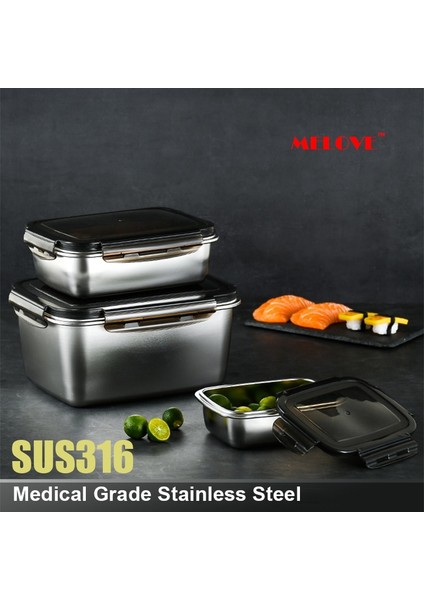 Çelik Renk 1 316 Paslanmaz Çelik Gıda Saklama Kabı Vakumlu Yiyecek Kutusu Taşınabilir Sızdırmaz Gıda Saklama Kapları Kamp Gıda Kabı (Yurt Dışından) fiyatları