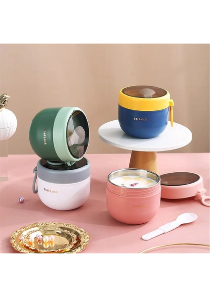 Yeşil-Plastik Pp Mini Termal Öğle Yemeği Kutusu Gıda Kaşıklı Konteyner Paslanmaz Çelik Vakumlu Bardak Çorba Bardağı Yalıtımlı Öğle Yemeği Kutusu Taza Desayuno Portatil (Yurt Dışından) fiyatları