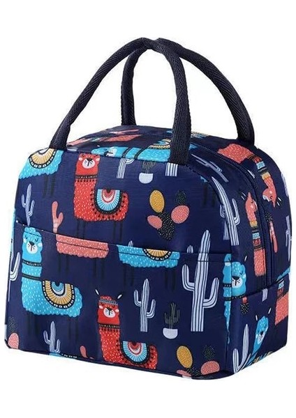 B Öğle Yemeği Çantası Kalın Oxford Yalıtım Taşınabilir Paket Rahat Baskı Öğrenci Çantası Öğle Yemeği Çantası Isı Yalıtım Kılıfı (Yurt Dışından)