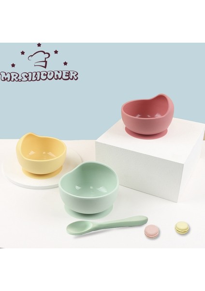 990GREEN 1 2 Adet/takım Silikon Bebek Besleme Kasesi Sofra Çocuklar Için Su Geçirmez Emme Kasesi Kaşıkla Çocuk Yemekleri Mutfak Bebek Eşyaları (Yurt Dışından) fiyatları