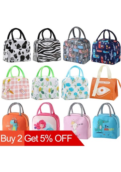 B Termal Yalıtımlı Öğle Yemeği Çantaları Çocuklar Kadınlar Için Taşınabilir Buzdolabı Çantası Tote Soğutucu Çanta Kawaii Gıda Çantası Iş Okul Piknik (Yurt Dışından)