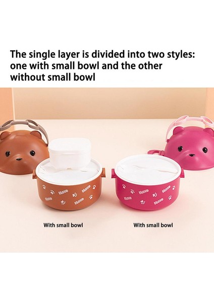 Kahve Çocuk Öğle Yemeği Kutusu Konteynerleri Güzel Ayı Termal Öğle Yemeği Kutusu Mikrodalga Güvenlik Yeniden Kullanılabilir Soğutucu Öğle Yemeği Kutusu Ofis Çalışmaları Için Saplı (Yurt Dışından) fırsatları