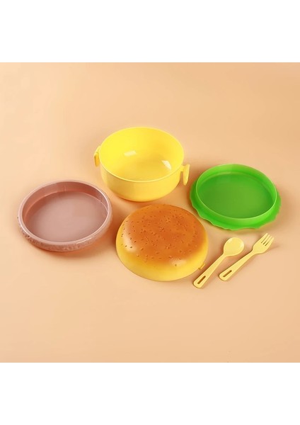 1 Burger Hamburger Şekli Yuvarlak Öğle Yemeği Kutuları Çocuklar Için Gıda Kapları Japon Bento Suşi Seti Öğle Yemeği Kutusu Sağlıklı Plastik Yiyecek Kutusu (Yurt Dışından) modelleri