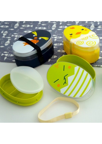 Siyah Karikatür Öğle Yemeği Kutusu 700 ml Sağlıklı Sevimli Çocuklar Mikrodalga Fırın Çocuk Çift Katmanlı Bento Kawaii Meyve Kutuları Bpa Ücretsiz Gıda Kabı (Yurt Dışından)