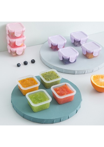 Tp 1 Adet Mini Gıda Sınıfı Kalınlaşmış Mühürlü Taze Kutu 60 ml Taşınabilir Bebek Maması Saklama Dondurucu Kapları Reçel Dağıtıcı Kutusu Yemek Kabı (Yurt Dışından)
