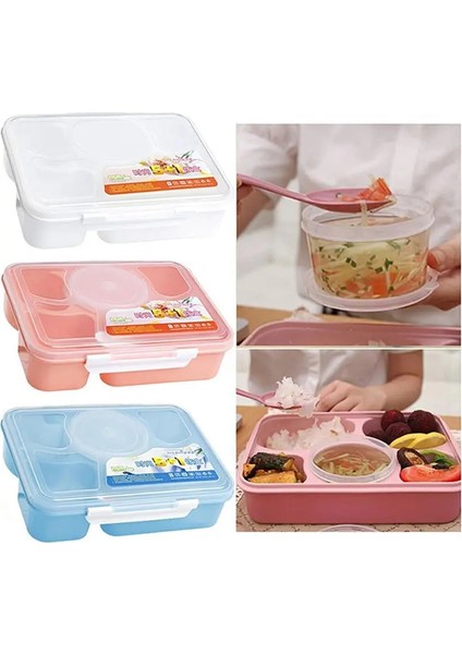 Pembe Japon Çocuk Yemek Kabı Bölmeli Fincan Taşınabilir Sızdırmaz Gıda Kabı Depolama Plastik Mikrodalga Bento Kutusu (Yurt Dışından) modelleri
