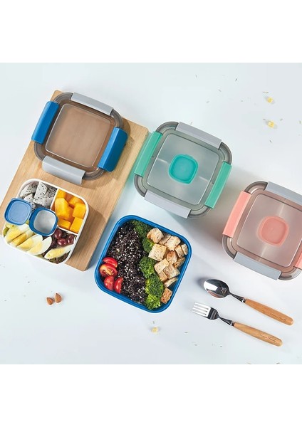 Yeşil 1500ML 1100ML 1500ML Taşınabilir Öğle Yemeği Kutusu Konteyner 2 Katmanlı Izgara Salata Kasesi Bento Kutuları Salata Kaseleri Öğle Yemeği Kutusu Öğle Yemeği Konteyneri Gıda Için (Yurt Dışından)