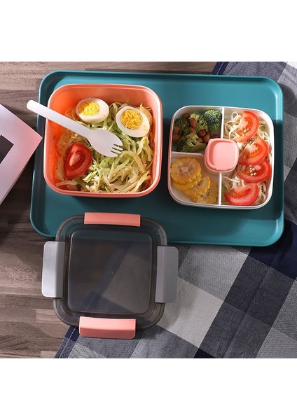 Yeşil 1500ML 1100ML 1500ML Taşınabilir Öğle Yemeği Kutusu Konteyner 2 Katmanlı Izgara Salata Kasesi Bento Kutuları Salata Kaseleri Öğle Yemeği Kutusu Öğle Yemeği Konteyneri Gıda Için (Yurt Dışından)