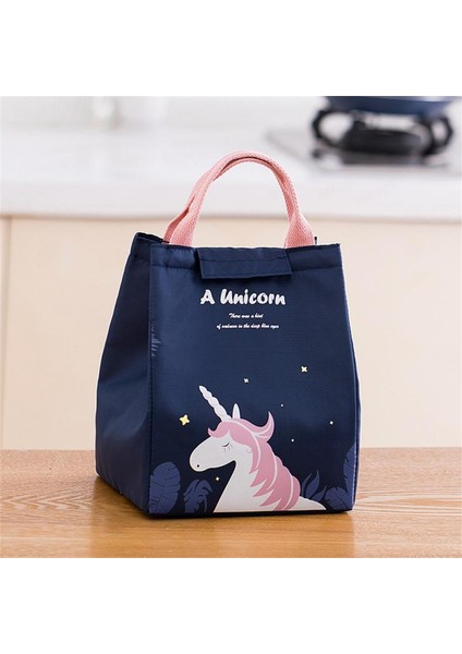 Pembe Unicorn 3 Torba Sevimli Taşınabilir Açık Bento Kese Akşam Yemeği Yalıtım Çantası Su Geçirmez Saklama Çantası Öğrenciler Için Isı Yalıtım Çantası Öğle Yemeği Çantası (Yurt Dışından)