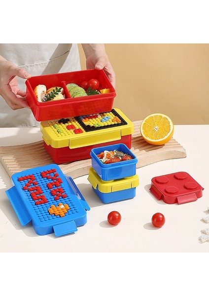 Mavi Çanta ile Dıy Yapı Taşı Öğle Yemeği Kutusu Çocuklar Için Yaratıcı Gıda Konteyner Kutuları Paketlenmiş Öğle Yemeği Çantaları Çocuklar Için Mikrodalga Bento Kutusu Depolama (Yurt Dışından) fiyatları
