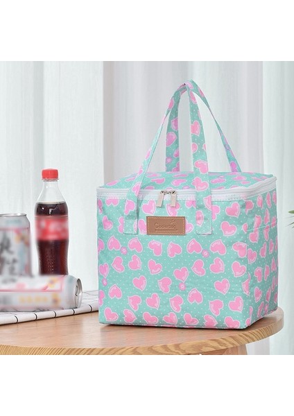 Pembe Aşk Taşınabilir Öğle Yemeği Çantası Yeni Isı Yalıtımlı Yemek Kabı Tote Soğutucu Çanta Bento Kese Yemek Konteyner Okul Gıda Saklama Torbaları (Yurt Dışından)