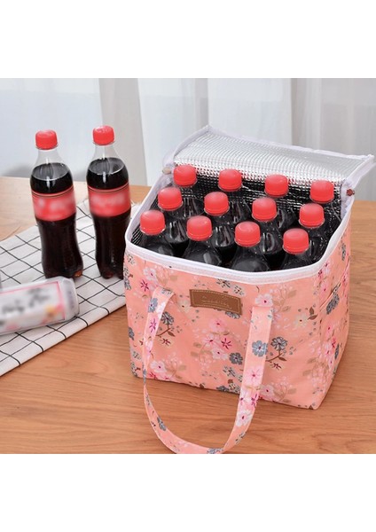 Pembe Aşk Taşınabilir Öğle Yemeği Çantası Yeni Isı Yalıtımlı Yemek Kabı Tote Soğutucu Çanta Bento Kese Yemek Konteyner Okul Gıda Saklama Torbaları (Yurt Dışından)