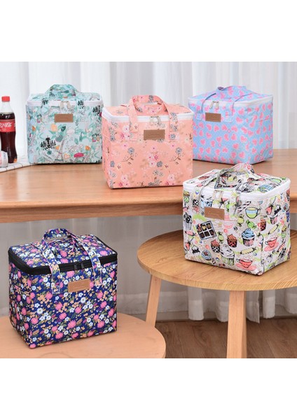 Pembe Aşk Taşınabilir Öğle Yemeği Çantası Yeni Isı Yalıtımlı Yemek Kabı Tote Soğutucu Çanta Bento Kese Yemek Konteyner Okul Gıda Saklama Torbaları (Yurt Dışından)