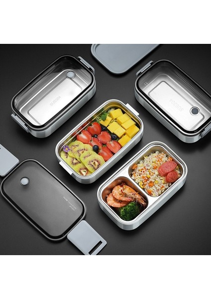 Çift Katmanlı Beyaz 304 Paslanmaz Çelik Öğle Yemeği Kutusu Yetişkinler Çocuklar Için Okul Ofis 1/2 Katmanlar Mikrodalgada Taşınabilir Izgaralar Bento Gıda Saklama Kapları (Yurt Dışından) fırsatları