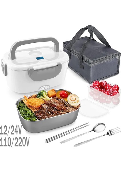 220V-ÇANTA Çatal Elektrikli Öğle Yemeği Kutusu Paslanmaz Çelik Okul Öğrenci Piknik 220V 110V 24V 12V Isıtma Gıda Isıtıcı Isıtmalı Konteyner Araba Ab Abd Tak (Yurt Dışından) fiyatları