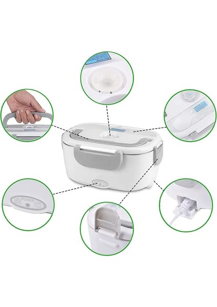 220V-ÇANTA Çatal Elektrikli Öğle Yemeği Kutusu Paslanmaz Çelik Okul Öğrenci Piknik 220V 110V 24V 12V Isıtma Gıda Isıtıcı Isıtmalı Konteyner Araba Ab Abd Tak (Yurt Dışından) modelleri