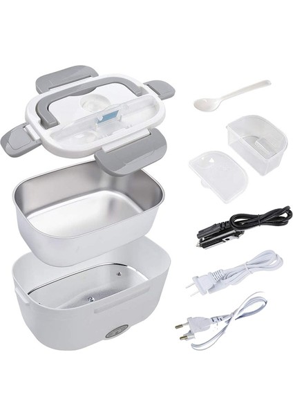 220V-ÇANTA Çatal Elektrikli Öğle Yemeği Kutusu Paslanmaz Çelik Okul Öğrenci Piknik 220V 110V 24V 12V Isıtma Gıda Isıtıcı Isıtmalı Konteyner Araba Ab Abd Tak (Yurt Dışından) fırsatları