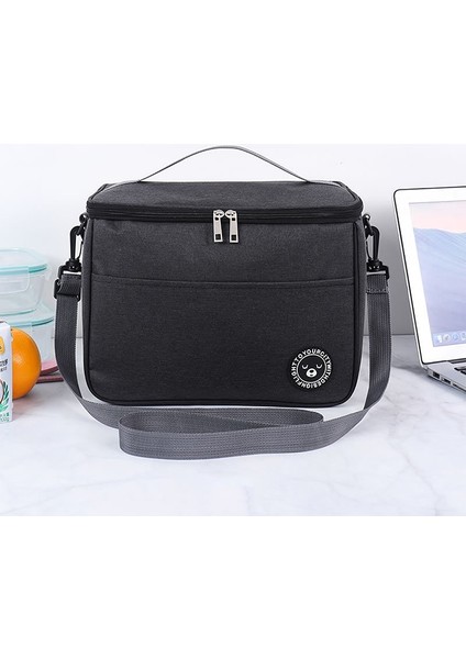 Lacivert M 26X17X18CM Taşınabilir Öğle Yemeği Çantası Gıda Termal Kutusu Dayanıklı Su Geçirmez Ofis Soğutucu Öğle Yemeği Kutusu Omuz Askılı Organizatör Yalıtımlı Kılıf (Yurt Dışından)