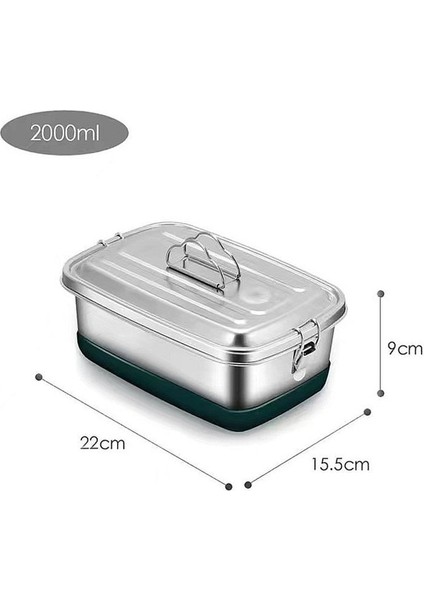 2l 304 Paslanmaz Çelik Bento Yemek Kabı Çocuk Için Taşınabilir Izgaralar Hermetik Gıda Saklama Kabı Sızdırmaz Piknik Termal Kutuları (Yurt Dışından)