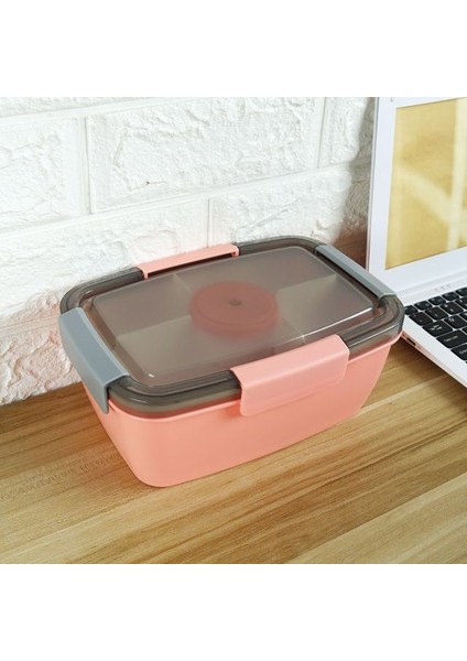 1pc-Pink-2l 2l/1.1l Salata Kutusu Yemek Kabı Büyük Taze Tutma Sos Kutusu ile Dikdörtgen Plastik Bölme Mühürlü Gıda Saklama Kapları (Yurt Dışından)