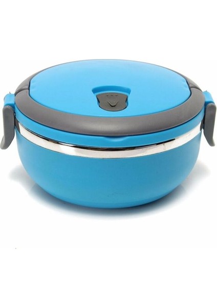 Mavi 500 ml Öğle Yemeği Kutusu Taşınabilir Paslanmaz Çelik Yuvarlak 1 Katmanlı Yalıtımlı Termos Termal Sızdırmaz Gıda Kapları Saplı Öğle Yemeği Kutusu (Yurt Dışından)