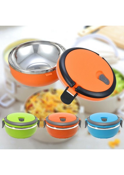 Mavi 500 ml Öğle Yemeği Kutusu Taşınabilir Paslanmaz Çelik Yuvarlak 1 Katmanlı Yalıtımlı Termos Termal Sızdırmaz Gıda Kapları Saplı Öğle Yemeği Kutusu (Yurt Dışından) modelleri