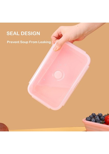 A-Koyu Mavi 540ML 1200ML Silikon Katlanabilir Öğle Yemeği Kutusu Katlanabilir Gıda Saklama Kabı Bento Bpa Içermeyen Mikrodalgada Taşınabilir Piknik Dikdörtgen Kutu (Yurt Dışından)