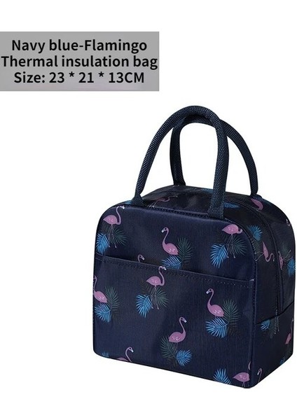 Flamingo Öğle Yemeği Çantası Alüminyum Folyo Yalıtım Çantası Taşınabilir Öğle Yemeği Çantası Kalınlaşmış Basit Öğle Yemeği Çantası Moda Öğle Yemeği Kutusu Çantası (Yurt Dışından)