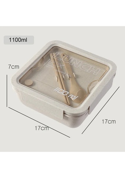 1100 ml Yenı Buğday Samanı Yemek Kabı Çocuklar Için Plastik Gıda Saklama Kabı Aperatifler Kutusu Japon Tarzı Bento Kutusu Sofra Çorba Bardağı (Yurt Dışından)