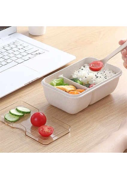 1100 ml Yenı Buğday Samanı Yemek Kabı Çocuklar Için Plastik Gıda Saklama Kabı Aperatifler Kutusu Japon Tarzı Bento Kutusu Sofra Çorba Bardağı (Yurt Dışından) indirimleri