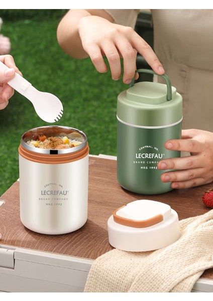 Pp Beyaz 500 ml Kaşıklı Termal Öğle Yemeği Kutusu Yalıtımlı Öğle Yemeği Çantası Bento Kutusu Mikrodalga Gıda Isıtıcı Çorba Bardağı Termos Konteyner Öğle Yemeği Kutusu Çocuklar Için (Yurt Dışından)
