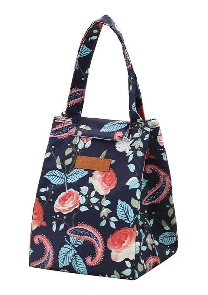 4-3 Öğle Yemeği Çantası Moda Sevimli Renkli Soğutucu Çanta Kadın Su Geçirmez El Paketi Termal Kahvaltı Kutusu Taşınabilir Piknik Seyahat Gıda Çantası (Yurt Dışından)