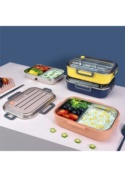 Plastik Mavi Yalıtımlı Öğle Yemeği Kutusu Paslanmaz Çelik Öğrenci Okul Kutusu Öğle Yemeği Sofra Bento Gıda Konteyner Depolama Kahvaltı Kutuları Dropshipping (Yurt Dışından) modelleri