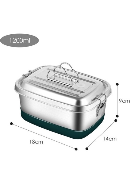 1.2l 304 Paslanmaz Çelik Bento Yemek Kabı Çocuk Için Taşınabilir Izgaralar Hermetik Gıda Saklama Kabı Sızdırmaz Piknik Termal Kutuları (Yurt Dışından)