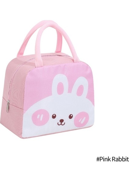 Pembe Tavşan Taşınabilir Yalıtımlı Termal Piknik Gıda Öğle Yemeği Çantası Kutusu Karikatür Tote Gıda Taze Soğutucu Çanta Kılıfı Kadınlar Için Öğle Yemeği Çantaları Kızlar Için (Yurt Dışından)