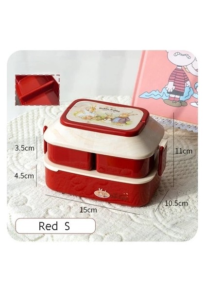 820 ml Kırmızı S Kawaii Taşınabilir Öğle Yemeği Kutusu Kızlar Için Okul Çocuklar Plastik Piknik Bento Kutusu Mikrodalga Yiyecek Kutusu Bölmeli Saklama Kapları (Yurt Dışından)