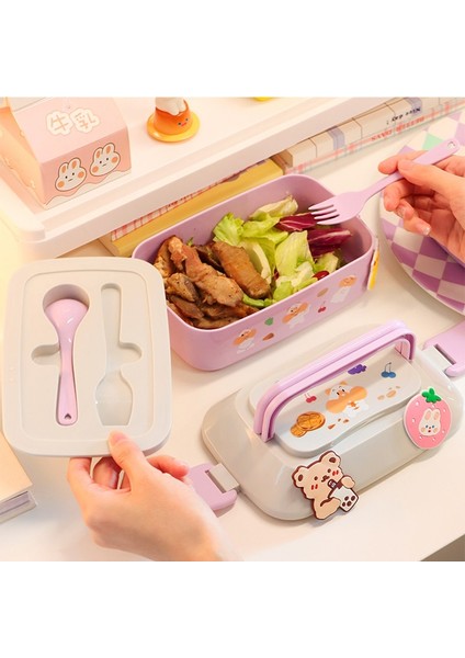 820 ml Kırmızı S Kawaii Taşınabilir Öğle Yemeği Kutusu Kızlar Için Okul Çocuklar Plastik Piknik Bento Kutusu Mikrodalga Yiyecek Kutusu Bölmeli Saklama Kapları (Yurt Dışından) modelleri