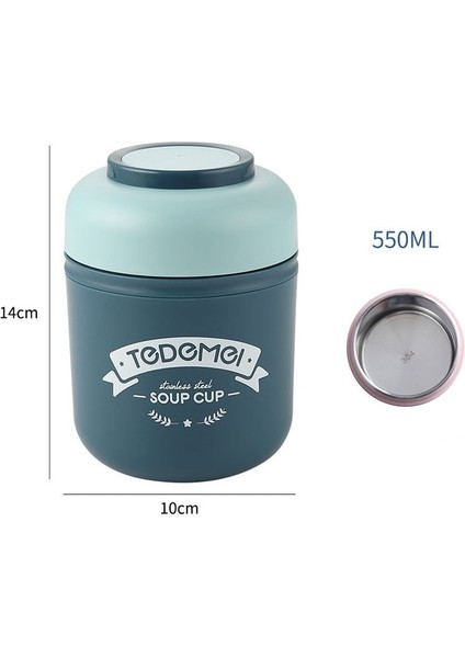 Mavi 550 ml 710 ml Paslanmaz Çelik Termal Bento Yemek Kabı Kaşıkla Gıda Termal Kavanoz Yalıtımlı Çorba Öğle Yemeği Kutusu Çocuklar Kadınlar Için Öğle Yemeği Kutusu (Yurt Dışından)