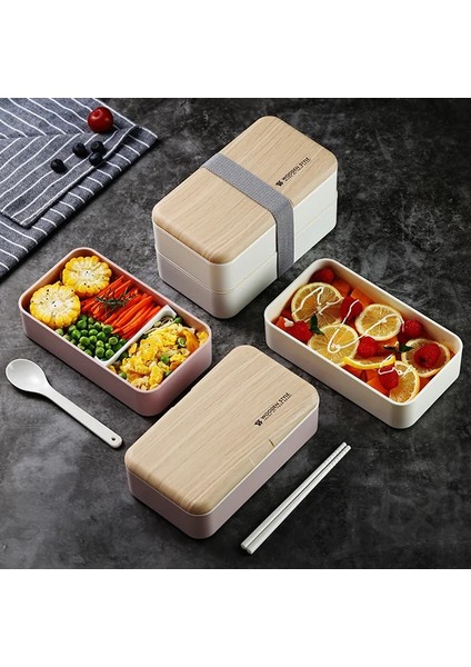 Beyaz Tuuth Mikrodalga Çift Katmanlı Öğle Yemeği Kutusu 1200 ml Ahşap Duygu Salata Bento Kutusu Bpa Ücretsiz Taşınabilir Konteyner Kutusu Işçiler Öğrenci (Yurt Dışından) fırsatları