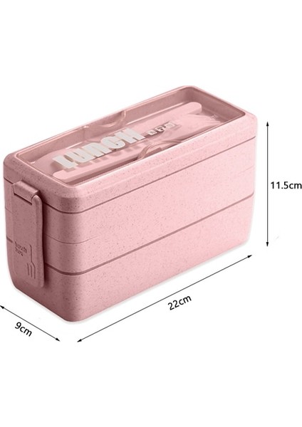 Pembe 1000 ml 4 Adet/takım Buğday Samanı Yemek Kabı Çocuklar Için Japon Mikrodalgada Bento Kutusu Öğle Yemeği Çantası Sofra Gıda Saklama Kabı (Yurt Dışından)