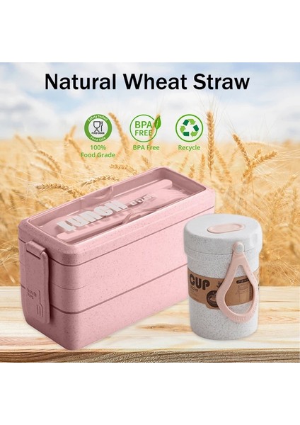 Pembe 1000 ml 4 Adet/takım Buğday Samanı Yemek Kabı Çocuklar Için Japon Mikrodalgada Bento Kutusu Öğle Yemeği Çantası Sofra Gıda Saklama Kabı (Yurt Dışından) modelleri