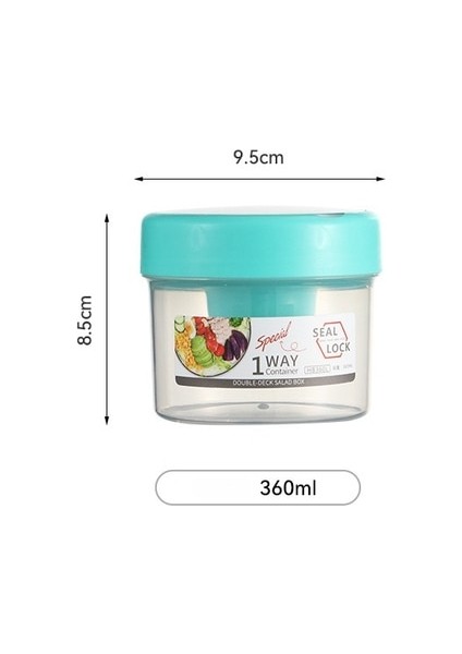 GREEN-360 ml Taşınabilir Kahvaltı Yulaf Ezmesi Tahıl Fındık Yoğurt Salata Bardağı Konteyner Seti Çatal Sos Bardağı Kapaklı Bento Yiyecek Kasesi Mutfak Öğle Yemeği Kutusu (Yurt Dışından)