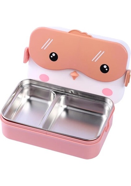 Pembe Sevimli Bento Yemek Kabı Çocuklar Için Okul Çocukları Japon Tarzı Paslanmaz Çelik Anaokulu Çocuk Ekmek Sandviç Yiyecek Kutusu (Yurt Dışından)