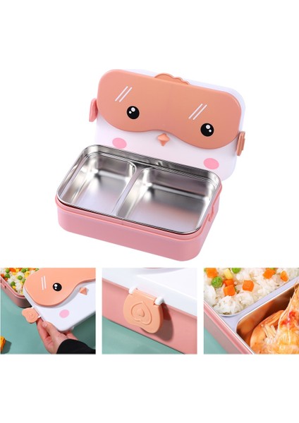Pembe Sevimli Bento Yemek Kabı Çocuklar Için Okul Çocukları Japon Tarzı Paslanmaz Çelik Anaokulu Çocuk Ekmek Sandviç Yiyecek Kutusu (Yurt Dışından) fırsatları